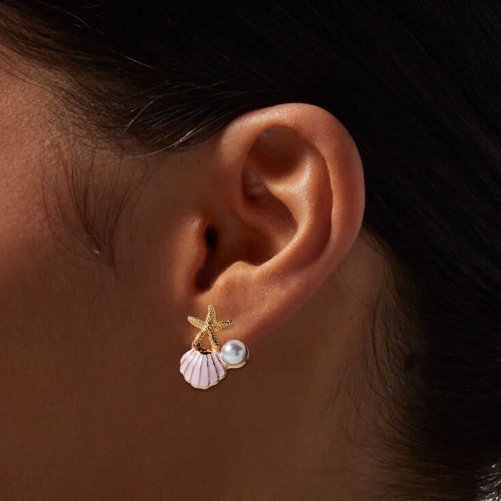Starfish Shell Earrings #1496